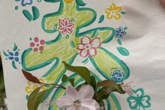 春字为框，繁花入画｜蒙城一中创意美术课邂逅最美春天
